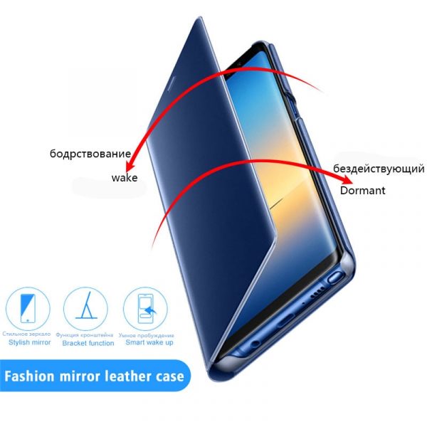 Luxury Smart Mirror View Flip Case For Samsung Galaxy S8 GalaxyS8 S 8 SM G950 G950F original Magnetic fundas Leather Phone Cover 2