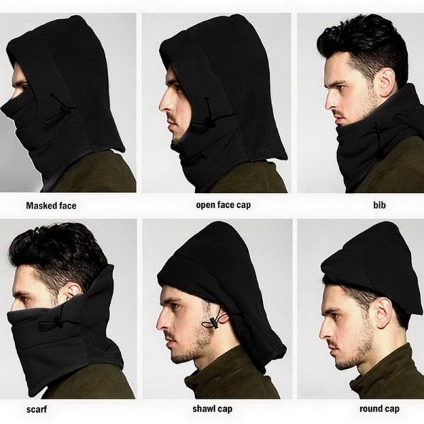 2023 New Fashion Warm Cap Winter Men Women Hats Waterproof Thermal Fleece Balaclava Hat Hooded Neck Warmer Hiking Scarves Hats 5