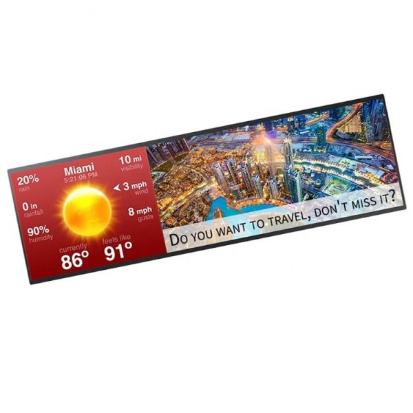 16.8"  19.3"  24.4" 28" 38" 48" 50.5" 59.7 inch advertising strip/ stretch/ bar LCD panel/ shelf edge digital signage display 2