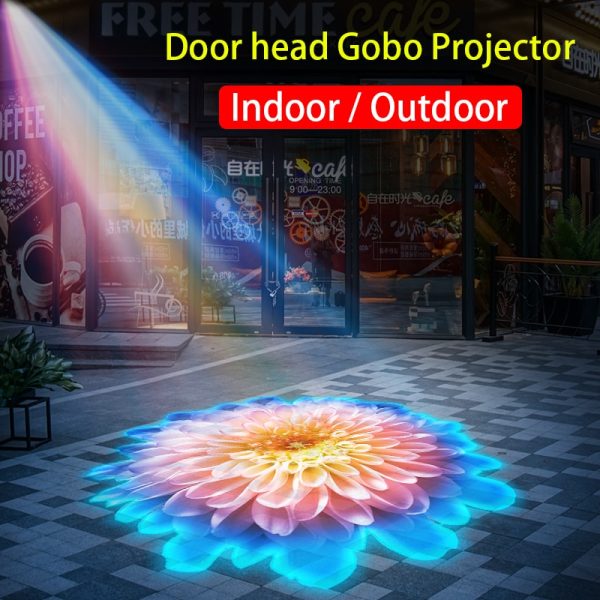 Led Logo Projection Custom Advertising Notice Restaurant Welcome Image Sign Caution  Rotary Led Light Gobo Projector For Outdoor 1