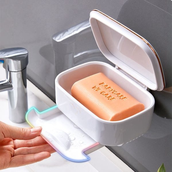 Portable Soap Holder  For Home Bathroom Storage For Soap Dish Waterproof Bathroom Products High Capacity Gadgets For Home 3