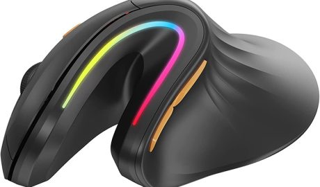 SeenDa Bluetooth Ergonomic Mouse Wireless Rechargeable Mouse RGB Optical Mice Adjustable DPI 3-Device Connection for Laptop 1