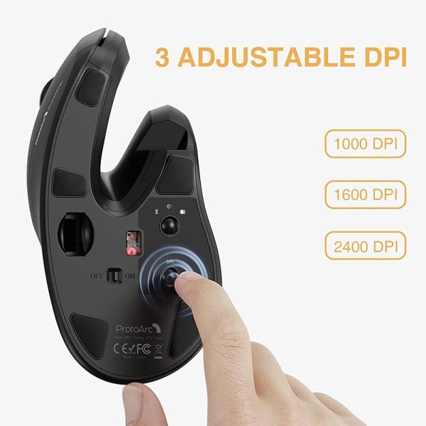 SeenDa Bluetooth Ergonomic Mouse Wireless Rechargeable Mouse RGB Optical Mice Adjustable DPI 3-Device Connection for Laptop 6