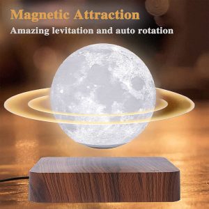 Creative Magnetic Levitation Moon Lamps 3D Printing 3 Colors Touch LED Night LightValentine's Day Birthday Gifts Home Decoration 1