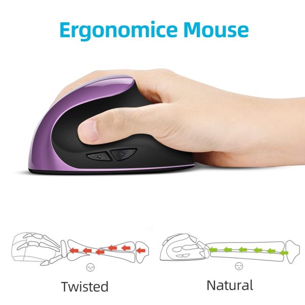 2.4G Ergonomic Vertical Mouse Wireless 1600DPI Adjustable Gamer Mice Rechargeable Mause For Laptop 3